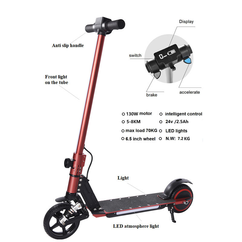 Patinete eléctrico infantil MK028, plegable y portátil, fabricado en aleación de aluminio, suministro exclusivo transfronterizo al por mayor, éxito de ventas en el extranjero.