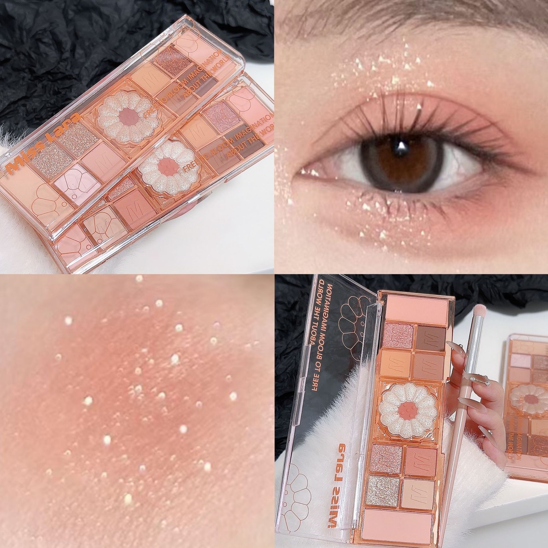 New misslara 11 Color Daisy Eyeshadow Plate Matte Sequins Pearlescent Eyeshadow Plate with High-gloss All-match Daily