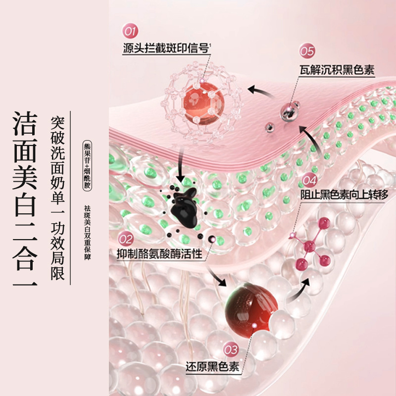 蒽菲熊果苷美白祛斑洁面乳淡斑提亮肤色补水保湿男女士洗面奶定制|undefined