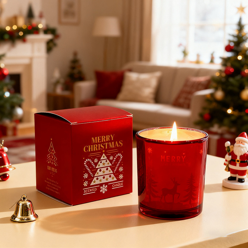 跨境圣诞香薰蜡烛节日礼物 天然无烟大豆蜡礼盒香氛伴手礼氛围感