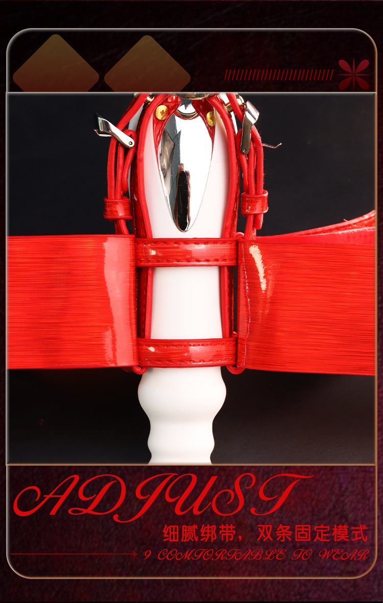 Jiuai Bondage Strap Set for Couples, PVC Restraint Accessory, Red — detail image 6