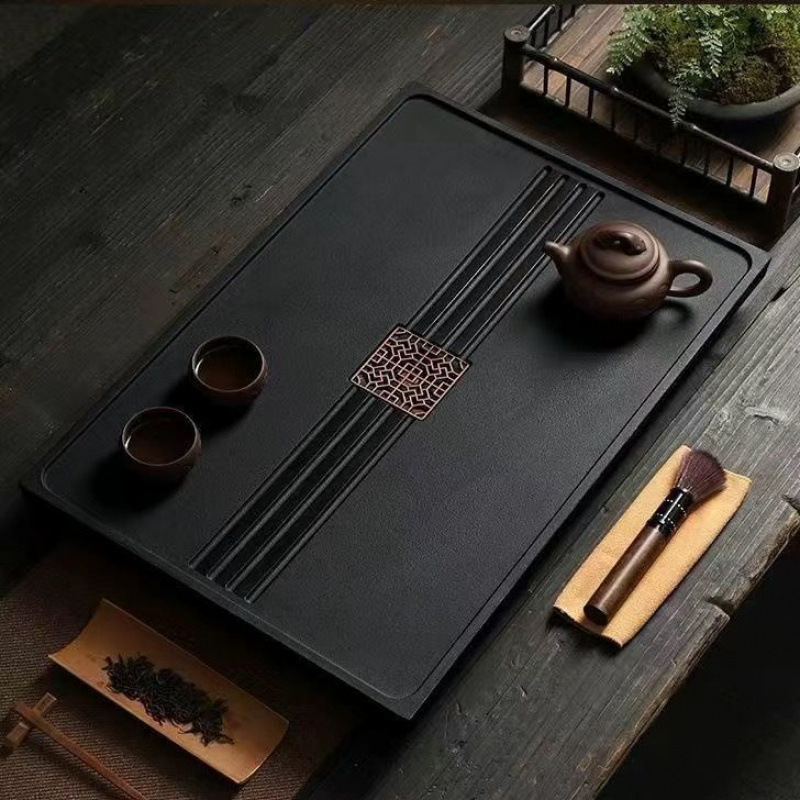 Nuevo tipo de mesa de té sintética de piedra de oro integral imitación de piedra doméstica oficina moderna simple drenaje directo