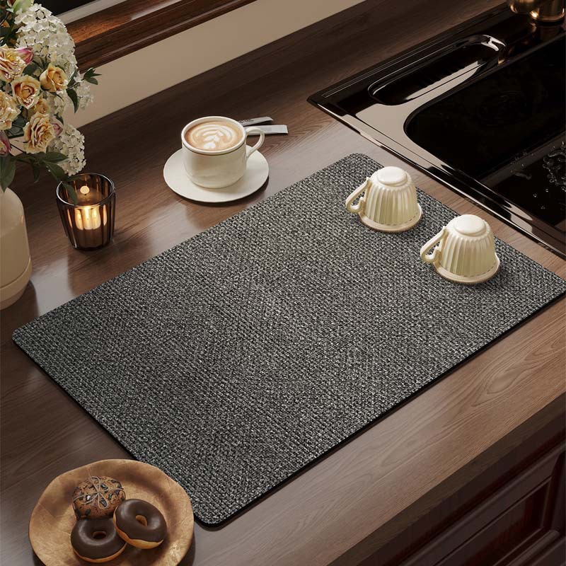 Cocina transfronteriza esterilla de drenaje simple color sólido fácil de cuidar esterilla de absorción de agua de barro de diatomeas cocina casera esterilla de aislamiento antideslizante