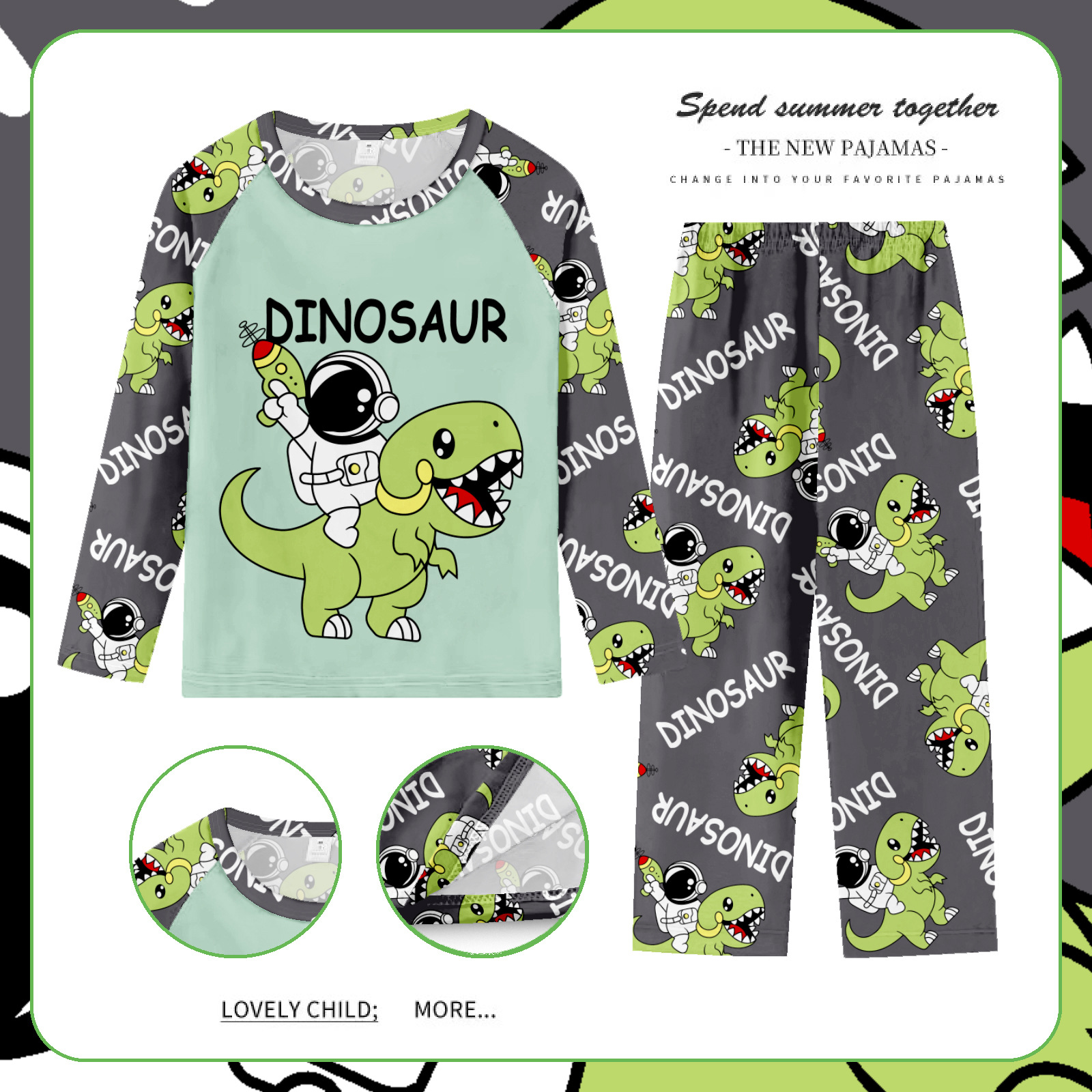 Pijamas de las niñas del sudeste de Asia Primavera y Otoño de manga larga traje de los niños de dibujos animados Linda niña bebé desgaste del hogar otoño desgaste exterior