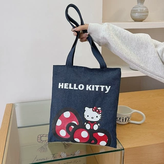 新款包包春游网红爆款单肩包Hello  kitty牛仔托特包大容量通勤包