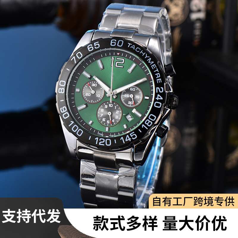 Tag Six-Pin Series Multi-Function Quartz Timing Running Seconds Men's Watch Steel Band Casual Business Watch Wholesale Factory