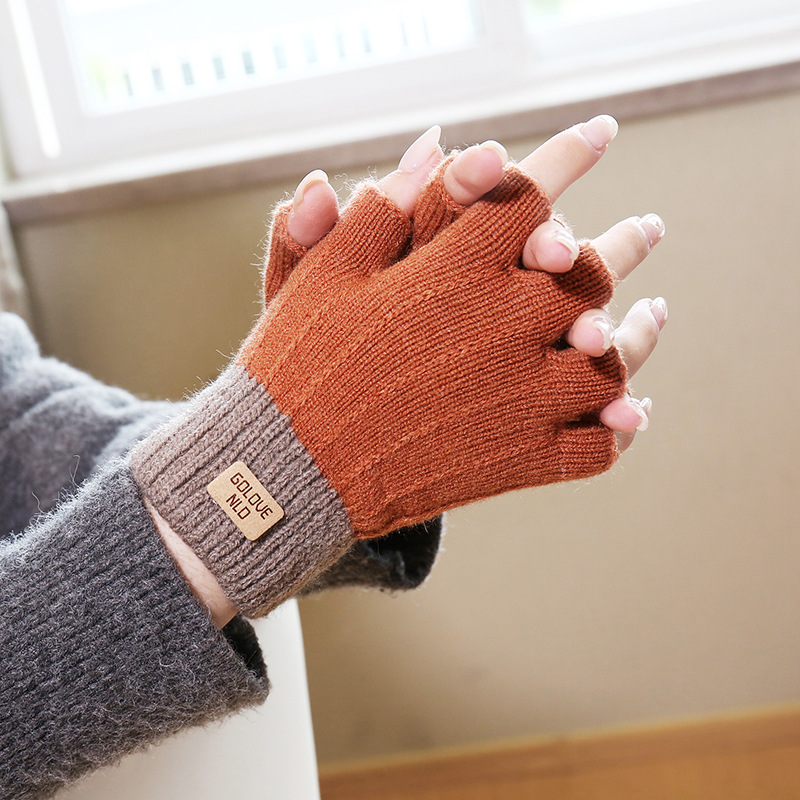 Guanti invernali in velluto spesso antifreddo da equitazione con touch screen, caldi guanti unisex in lana_voghion.com