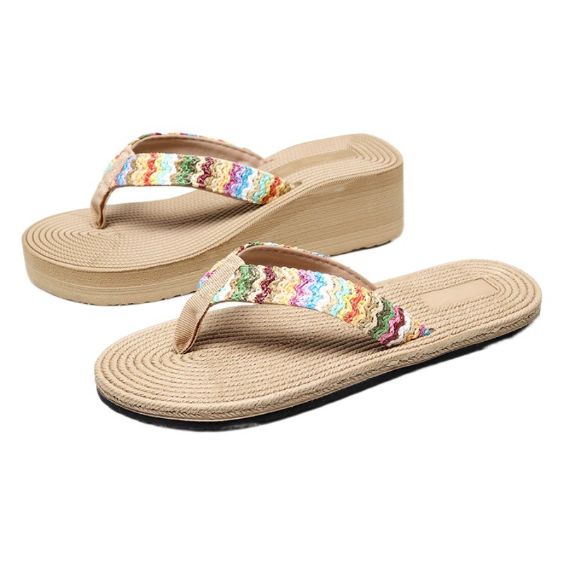 Новый стиль полипропиленовые тканые летние шлепанцы Сладкие сказочные тапочки для приморской одежды Простая модная повседневная обувь в Корейском стиле
