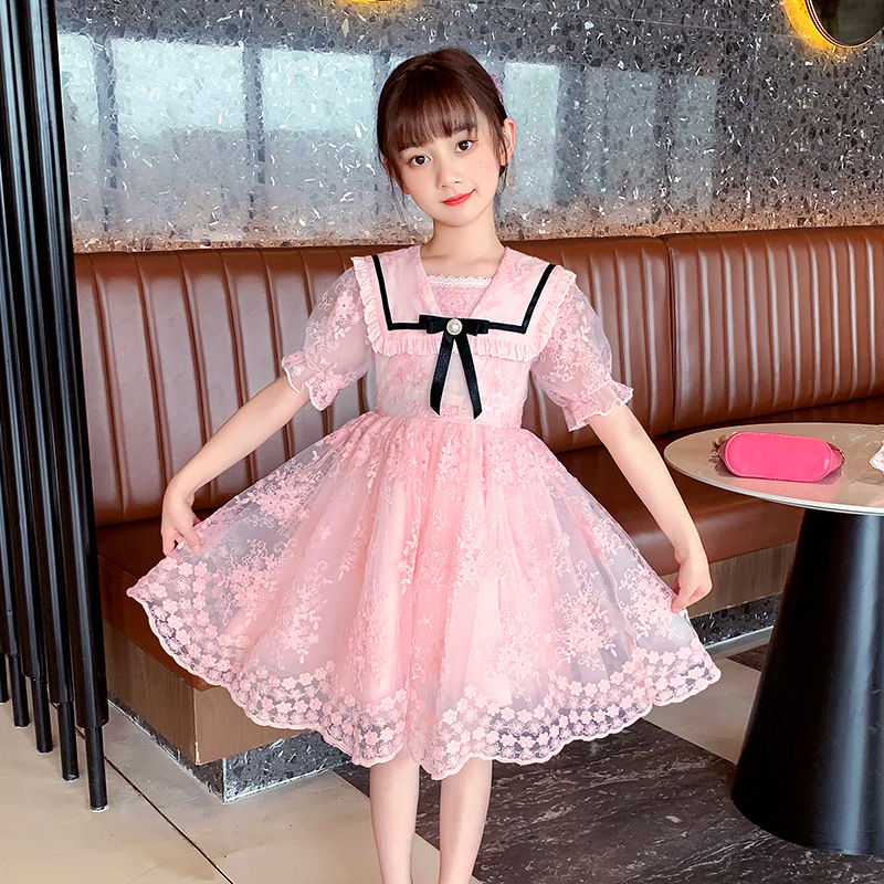 Children's Dress 2026 New Spring and Summer Lace Fluffy Princess Dress Kidsren's Summer Dress Girls Korean Style Sweet Dress