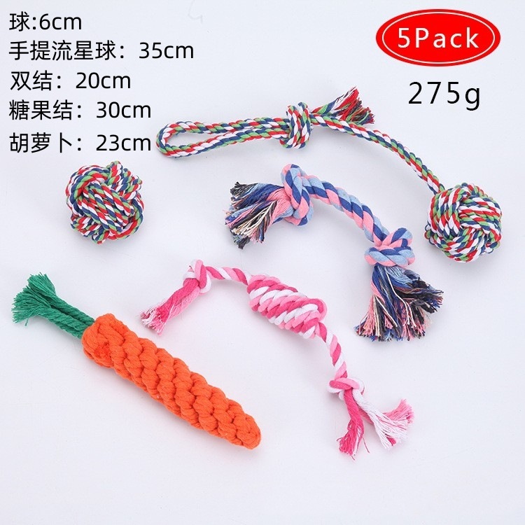 Juguetes para perros al por mayor, molares, cuerdas resistentes a morder, nudos, perros pequeños, medianos y grandes, teddy, cuerda de algodón para mascotas, bolas de juguete, suministros para mascotas