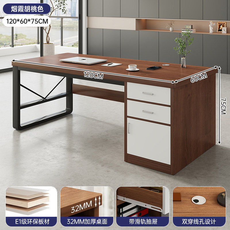 Mesa de estudio de acero, escritorio de escritorio para estudiantes, escritorio de computadora para el hogar, escritorio de trabajo, dormitorio simple con cajón, escritorio de oficina