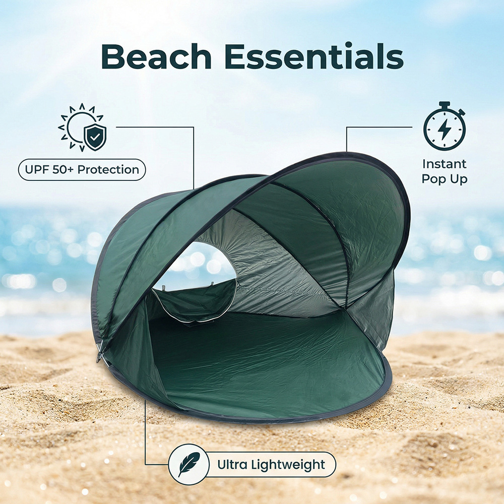 Outdoor Sunshade, Beach Sun Protection, Windproof, Water Play Canopy, Fully Automatic Quick-Opening Picnic Supplies, Folding Beach Tent