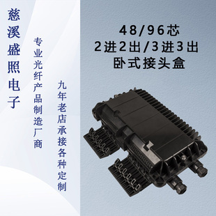 48 Core 96 Core Horizontal Fiber Optic Connector Receiving Box 2 in 2 Out 3 in 3 Out IP68 Telecommunications Grade