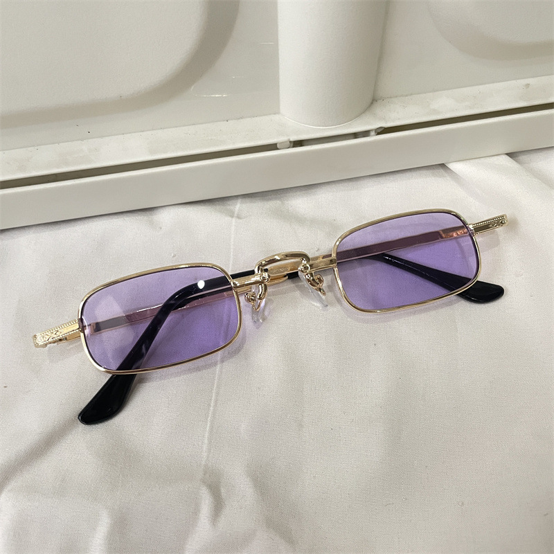 レトロな円枠サングラス紫色のドーパミンギャルメガネ男紫外線防止近視サングラス女性の丸い顔