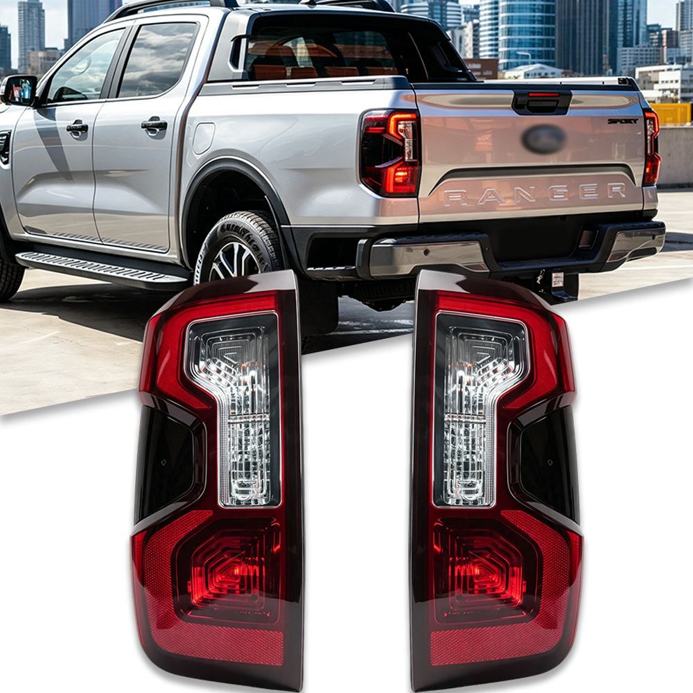 Applicable to 23 and 24 Models of Ford Ranger T9 High-End Rear Turn Signal, Brake Light, and Tail Light Assembly with 8 Pins
