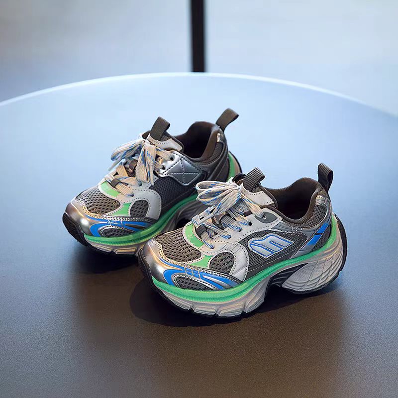 Calzado deportivo para niños Calzado deportivo para niños y niñas 2025 primavera y otoño nuevo estilo transpirable antideslizante moda zapatos de papá de todo fósforo