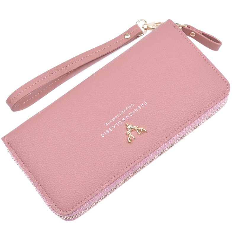 Cartera Larga con Cierre para Mujer de PU, Resistente al desgaste, Expansible, Almacenable, para Uso Diario