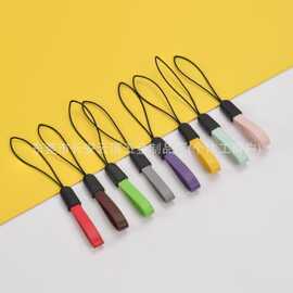 现货批发手机挂绳短款pu皮革挂绳手机饰品配件u盘耳机吊绳批发