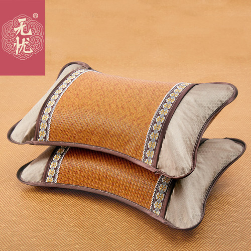 T9J5 summer mat pillow adult tea cooling pillow ice silk rattan bamboo pillow large single cool small pillow male summer