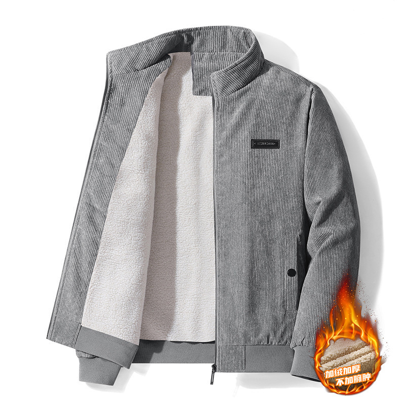 Chaqueta de pana de invierno transfronteriza forrada de lana de los hombres engrosada collar de soporte de moda lana de cordero chaqueta de los hombres casuales ropa de invierno de moda