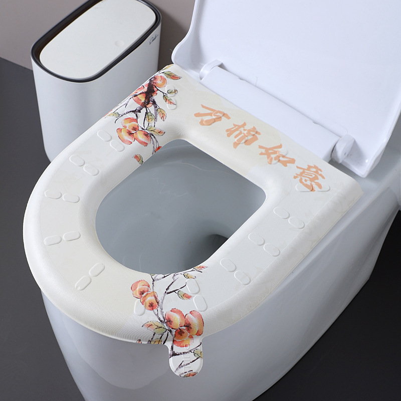 防水トイレマット、トイレシート、冬用、四季通用、トイレシリコンフォームリング、便座カバー、中国風|undefined