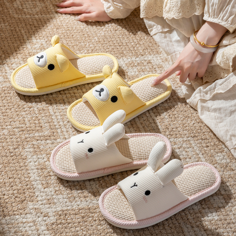 Cute Rabbit Linen Slippers for Women, 2026 Autumn New Indoor Non-Slip, Wear-Resistant, Breathable, Silent Floor Slippers for Men Cute Rabbit Linen Slippers for Women, 2026 Autumn New Indoor Non-Slip, Wear-Resistant, Breathable, Silent Floor Slippers for Men