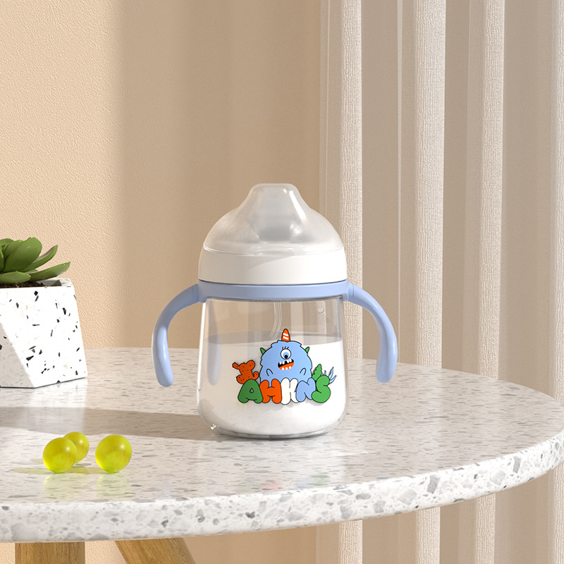 Baby duckbill Cup Milk Cup taza de bebida para niños taza de agua especial para bebés con mango bebida directa anti-estrangulamiento biberón