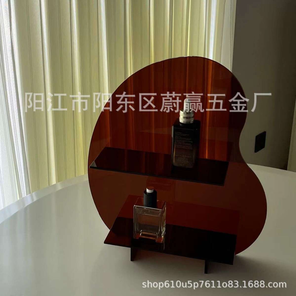 Organizador de escritorio acrílico con forma de frijol para aromaterapia y cosméticos, decoración coreana chic al por mayor