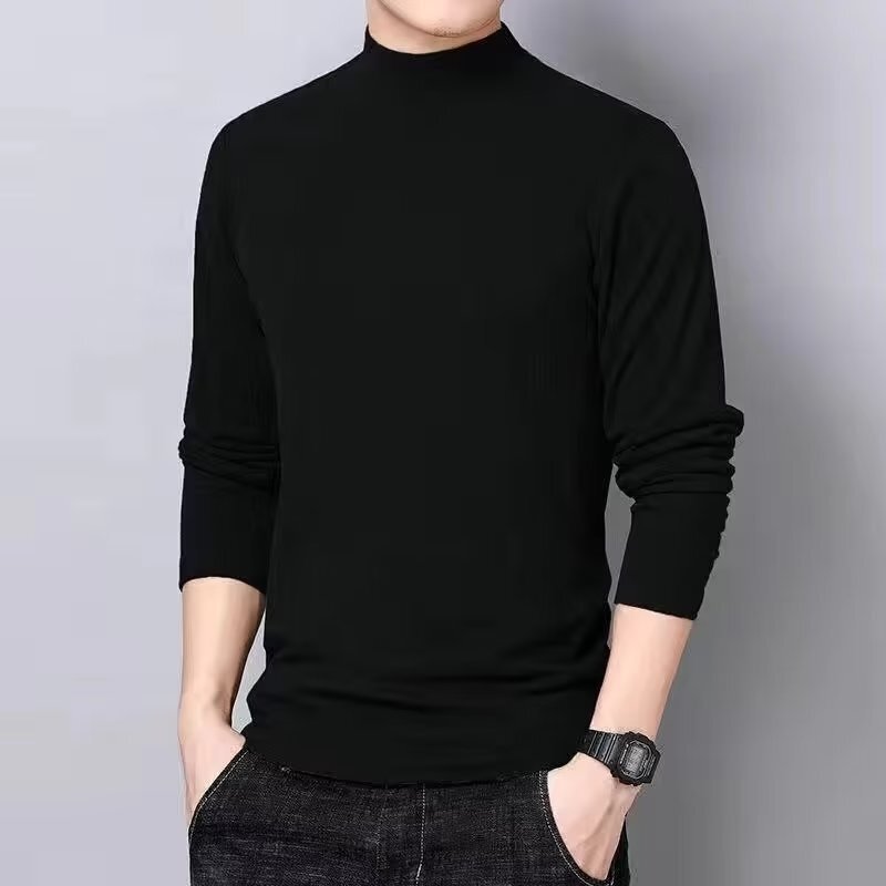 Autumn and winter half-high collar men's long-sleeve thermal base shirt, warm inner layer T-shirt, cheap wholesale from Lightning Warehouse Autumn and winter half-high collar men's long-sleeve thermal base shirt, warm inner layer T-shirt, cheap wholesale from Lightning Warehouse