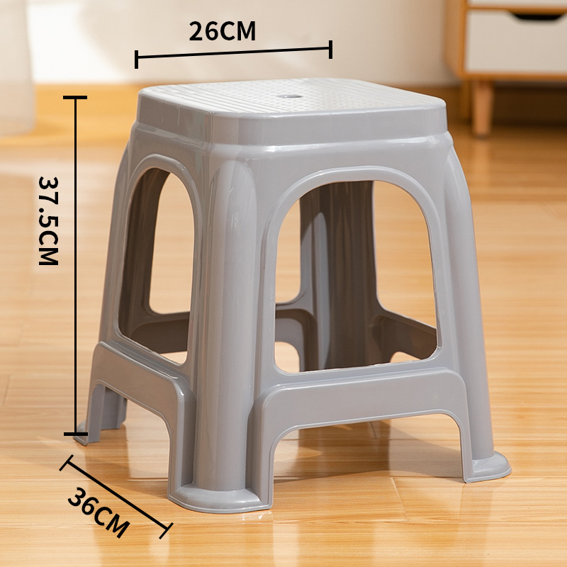 Taburete de plástico engrosado, sala de estar de moda para el hogar, taburete pequeño económico simple, antideslizante y duradero, mesa de comedor, taburete, restaurante de baño