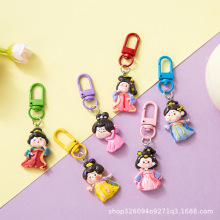 唐风美女汉服公主钥匙扣圈书包挂件树脂吊坠女孩女宝饰品礼物批发