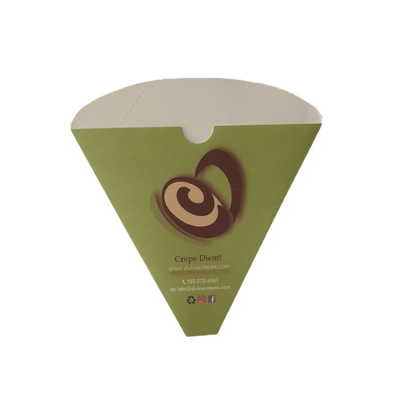 100一次性纸袋可带蘸料盒三角袋薯条盒锥形薯条盒CREPE可丽饼纸袋