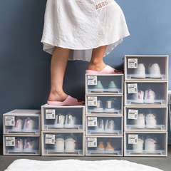 Overseas fish factory wholesale no installation no assembly shoe transparent storage box plastic multi-layer stacking drawer type shoe box