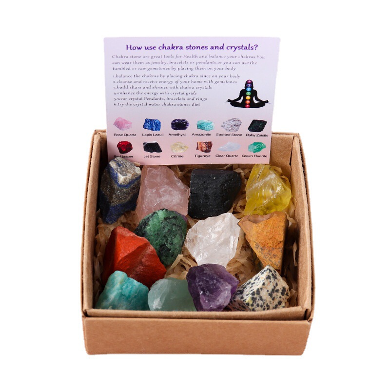 Amazon Natural Crystal Original Stone Yoga Stone suit Amethyst Citrine Pink Crystal Healing Crystal Ornaments