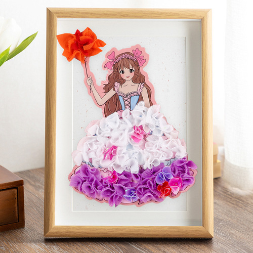 Internet celebrity poke music children's painting picture book princess dress-up children's toy girl educational handmade diy material package