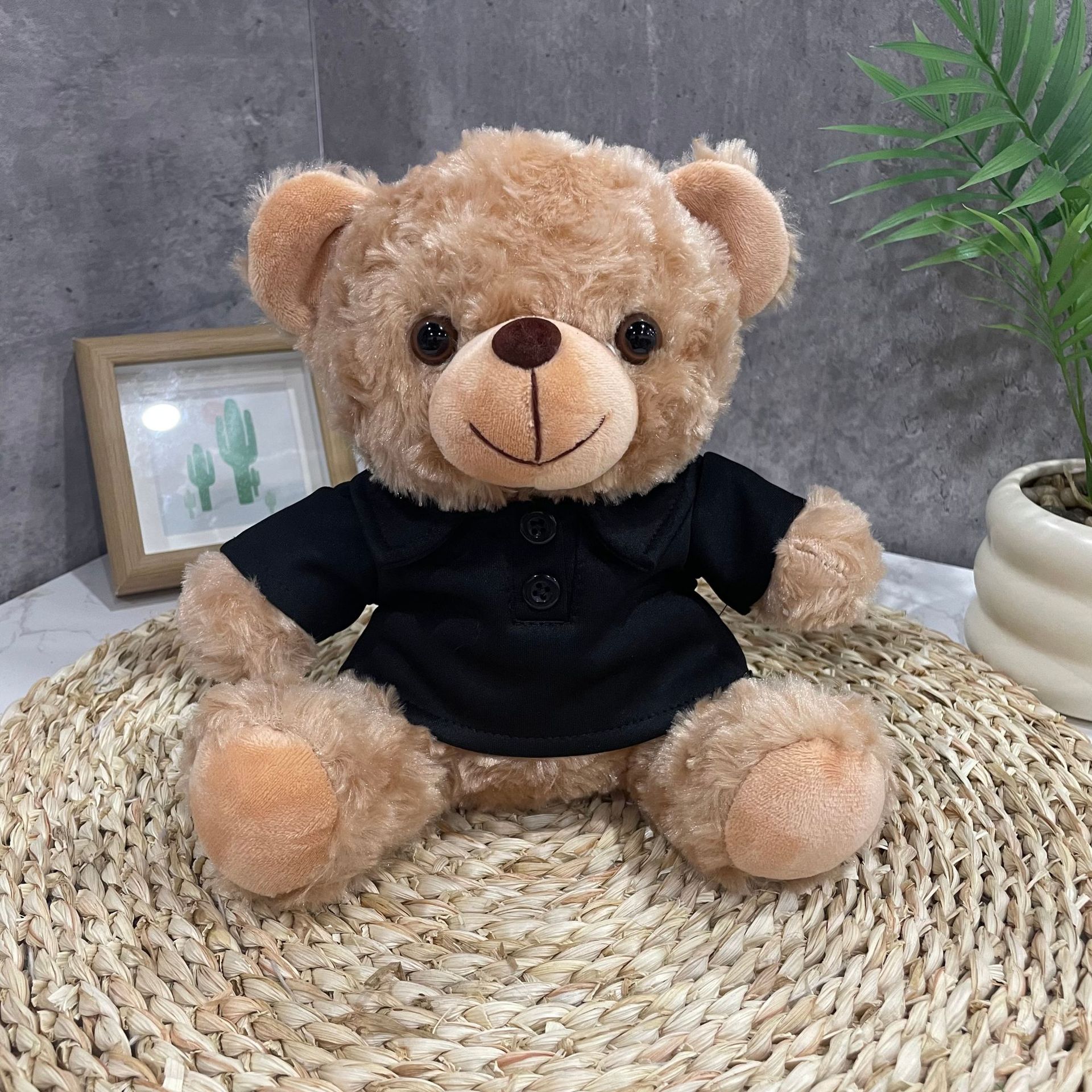 Teddy Bear se puede imprimir LOGO evento de vacaciones muñeca regalo para el hogar adornos de escritorio abrazar juguetes de peluche