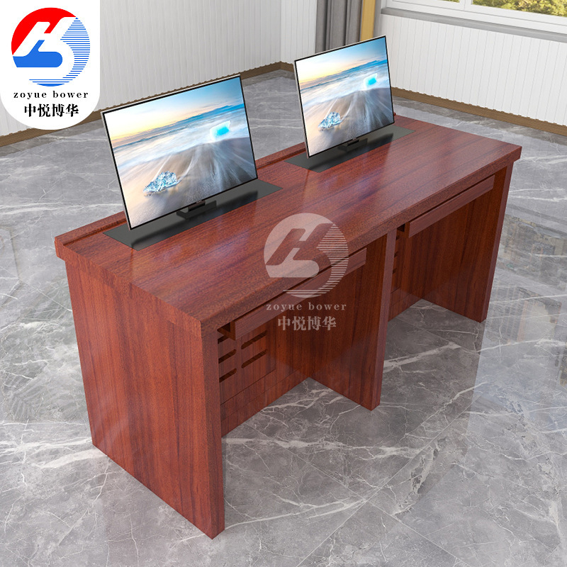 Students Hidden Embedded Training Computer Flip Table Multimedia Desk Monitoring Room Control Table E-learning Training Table