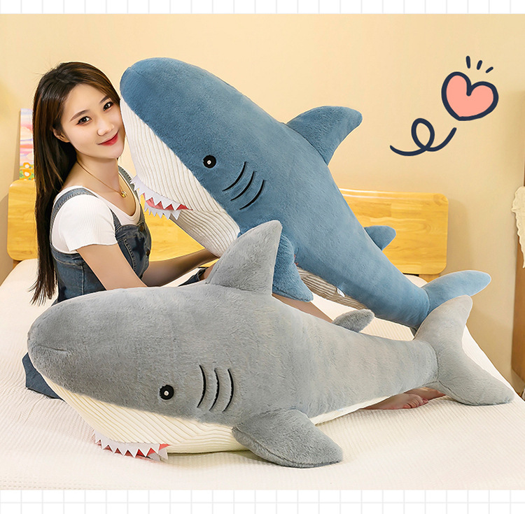 Shark Pillow Whale Pillow Sleeping Doll Soothing Doll Bedroom Super Soft Clip Leg Pillow Birthday Gift for Men and Women