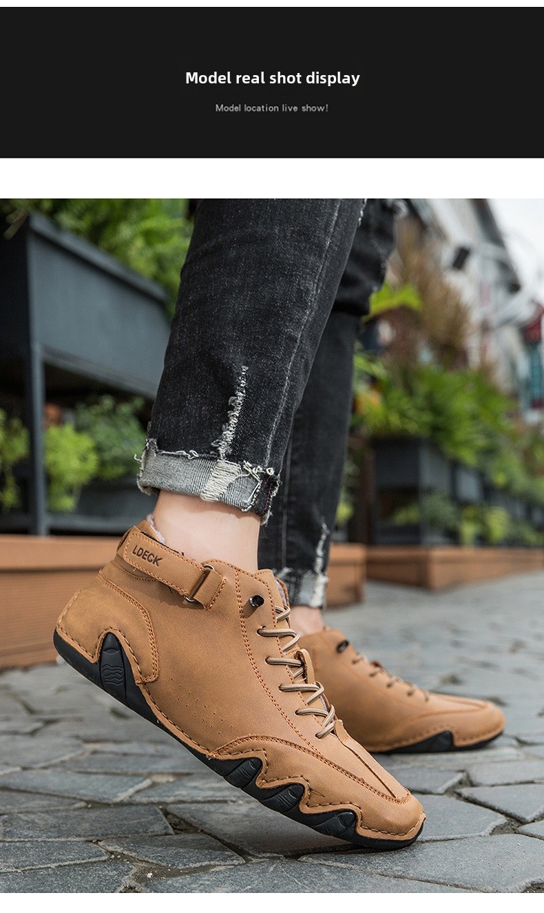 Cross-border Explosions Vinterfløyelsmartinstøvler Store størrelser Octopus Herre Varme Bomullssko Høye Herresportssko_voghion.com