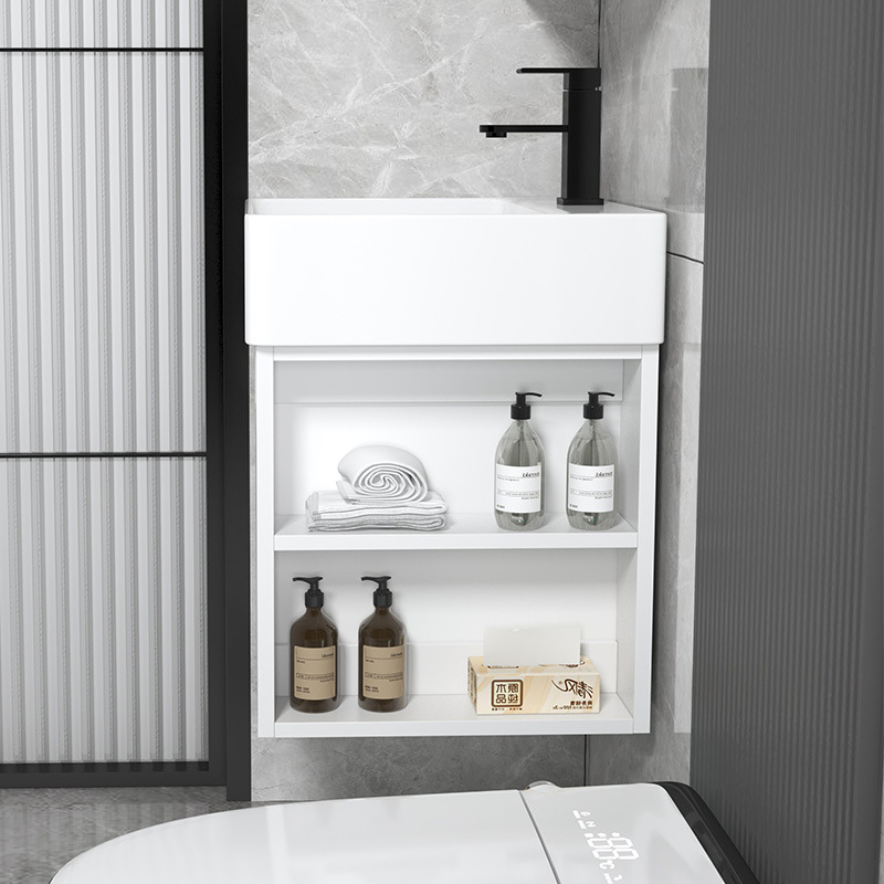 Cajón tipo pared tipo casa pequeña almacenado lateral gabinete de baño cerámica todo en un lavabo gabinete combinación lavabo de cara lavabo