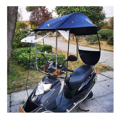 battery-powered tricycle motorcycle, sun | Elektromobil üçün ön şüşə çətiri (günlük) - high-definition-sliding-window-sun-protection-tarpaulin-for-wish-granting-girl-rain-curtain-the-car-has-a-rearview-mirror