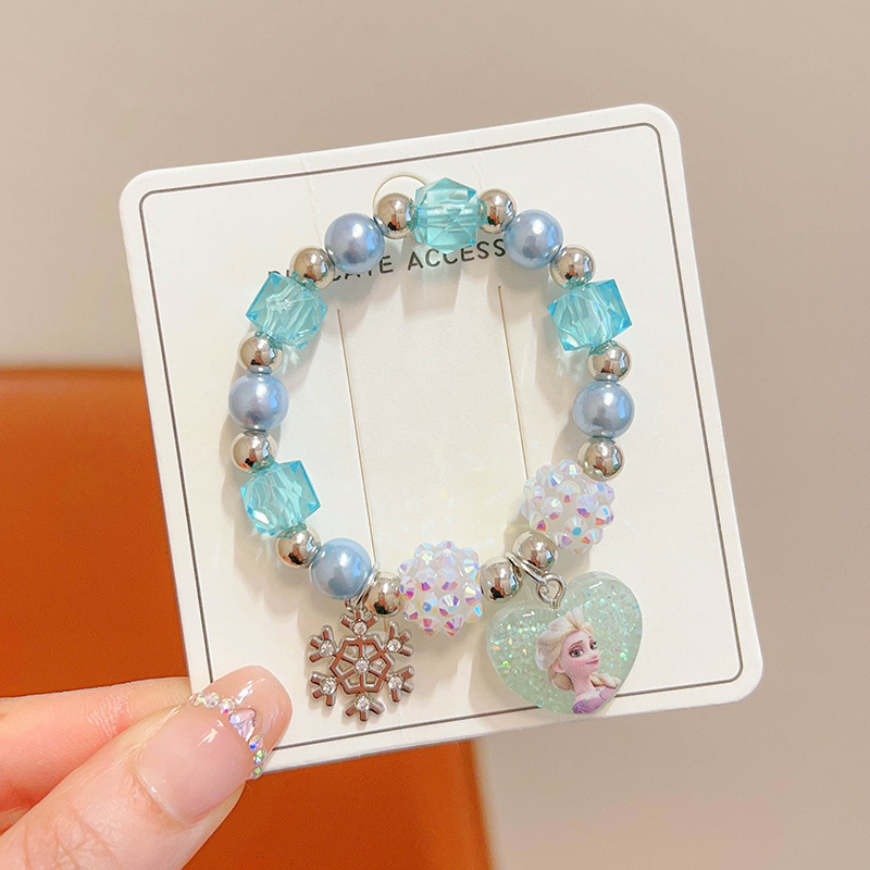 Linda niña nueva pulsera de princesa de dibujos animados niños Anna Aisha colgante pulsera cadena de joyería para niñas de nicho