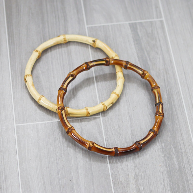 Anillo de bambú dorado en stock, productos de bambú chinos hechos a mano, anillo de mango de bambú DIY, anillo de bambú retro