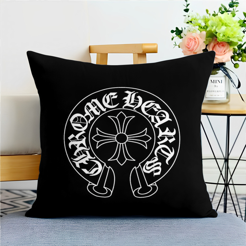 Chrome Hearts Horseshoe Logo Cushion Black