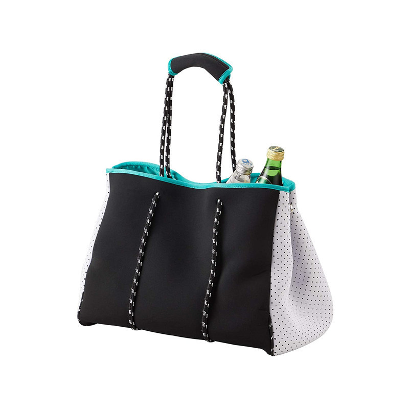 Diving Material Beach Bag Perforated Breathable European and American Fashion Neoprene Satchel Beach Bag Large Capacity Mommy Bag