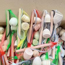 老式手动木制陀螺抽打健身儿童鞭打民间实木陀罗玩具带送鞭绳怀旧