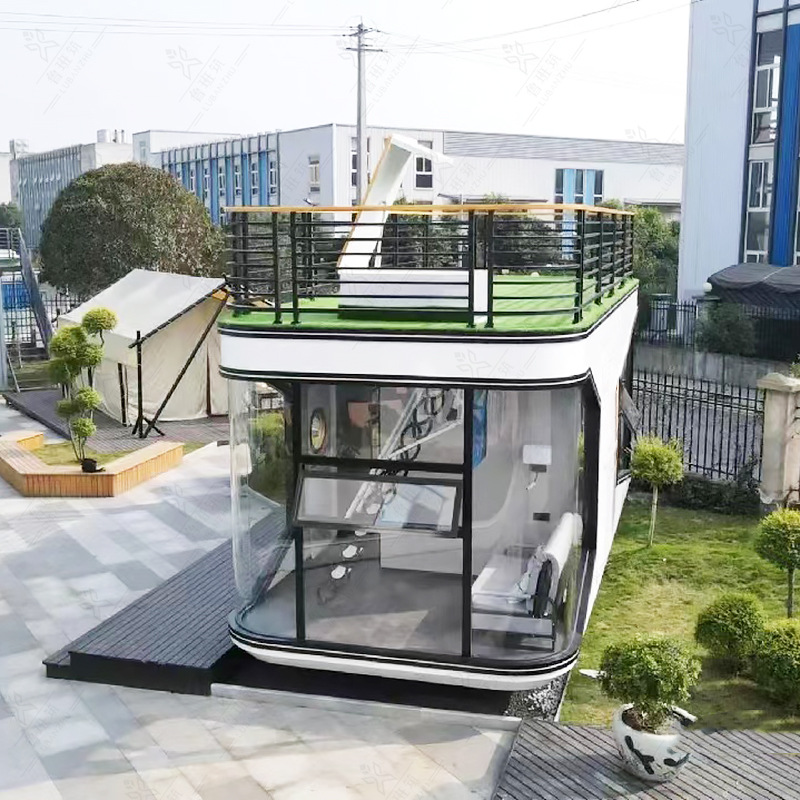 Contenedor de arte de tendencia espacial comercial cápsula de simulación móvil inteligente vagabundo fabricante personalizado