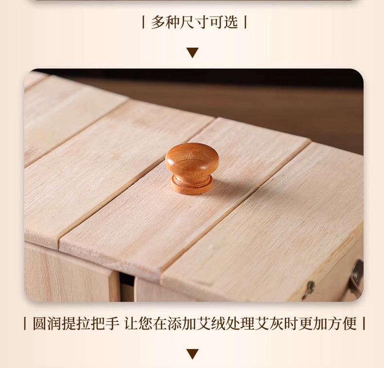 Long Snake Moxibustion Box Oak Wood Du Mai Ginger Moxa Tray for Spine Back and Abdomen Professional Use specifications
