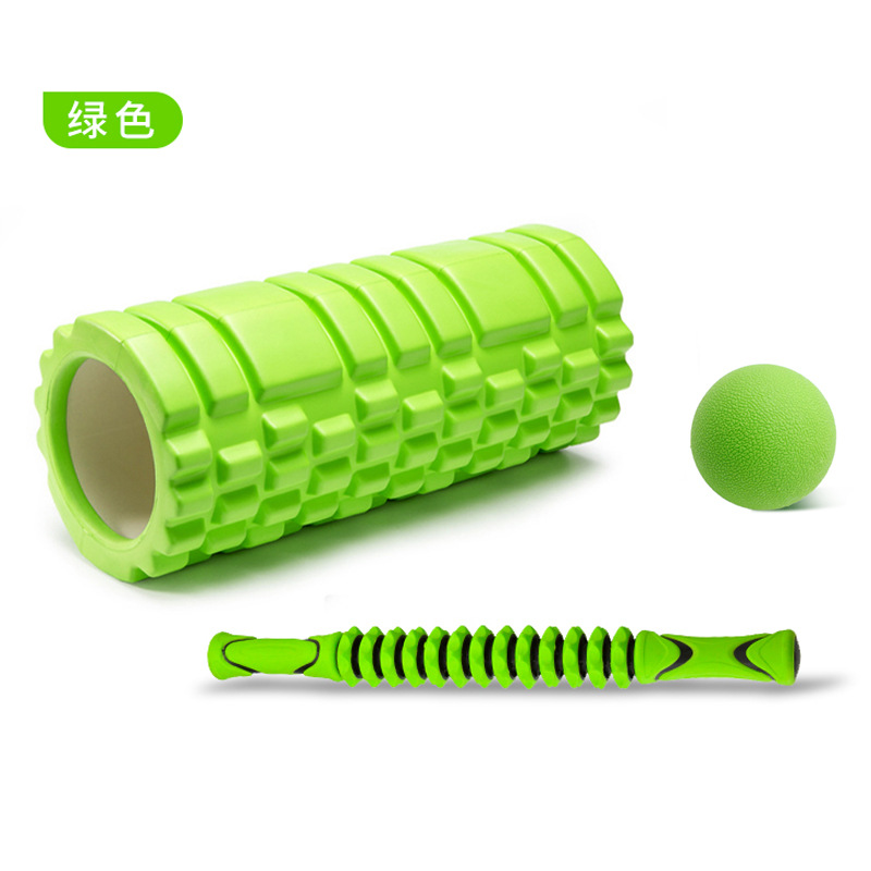 Rodillo de eje de espuma conjunto de tres piezas suministros de yoga para el hogar relajación muscular fascia bola traje de palo de diente de lobo