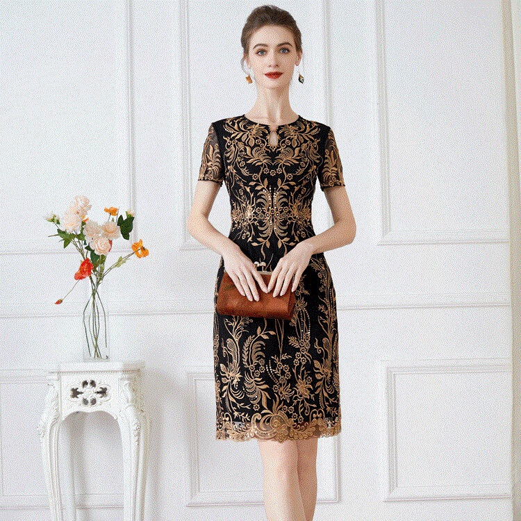 2023 Summer New Wedding Dress Embroidered Comfortable Elegant Banquet Dinner Mother Dress Xi Mother-in-law Dress